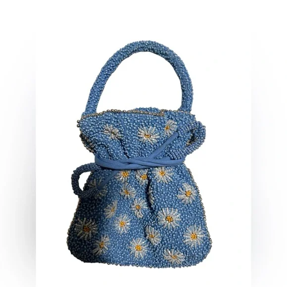 Zara blue daisy bag hotsell